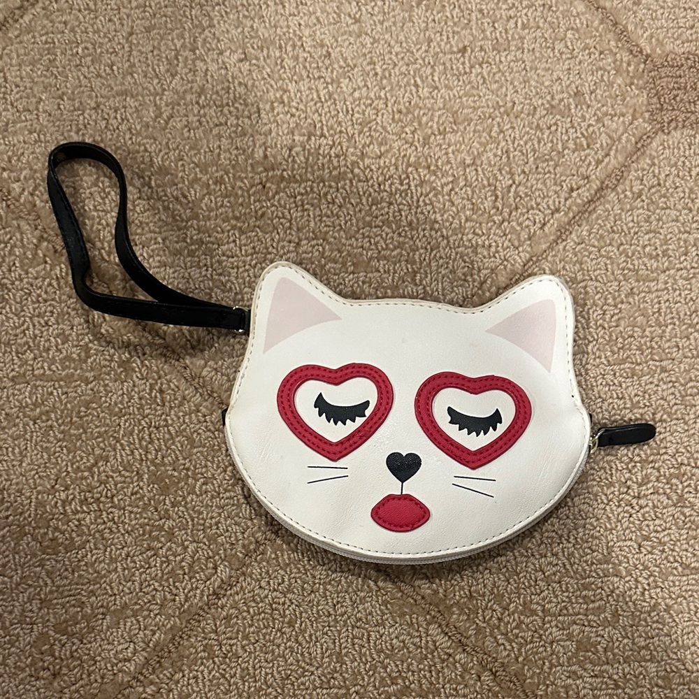 Betsey Johnson Cat Face Wristlet Pouch